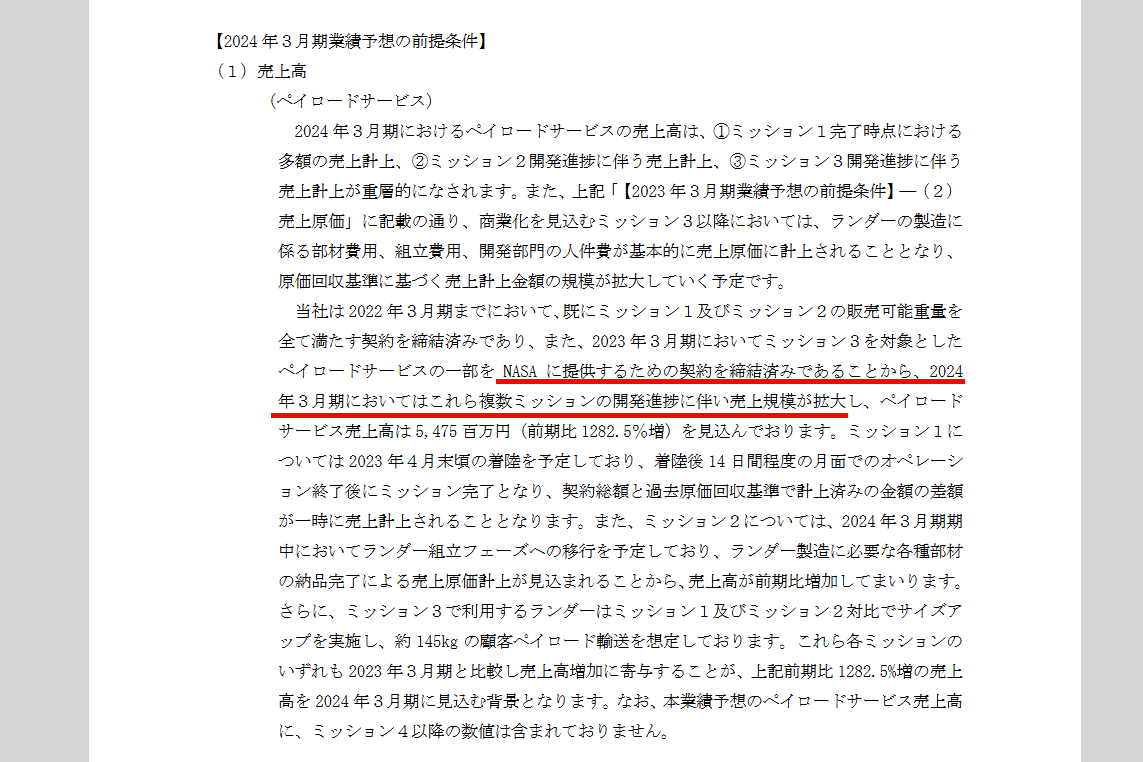 業績予想の前提条件